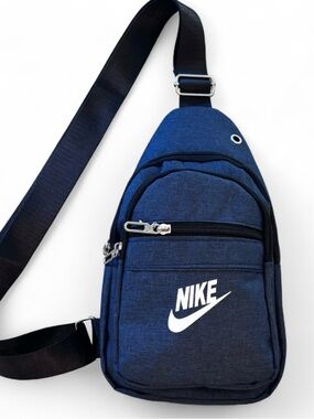 NWT Nike Sling Bag Backpack Carry On Shoulder School Bag Nylon Navy Blue Denim